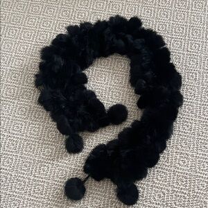 Real fur -Black Fur Scarf